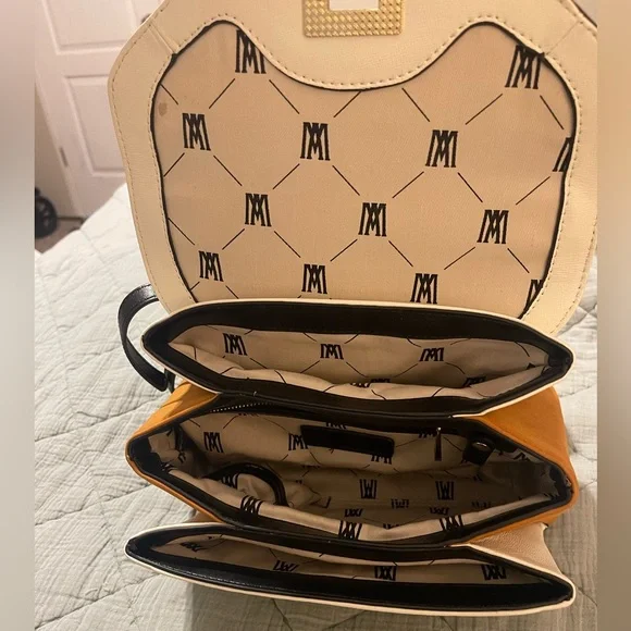 Antonio Melani Handbag- Black, White & Brown - Picture 6 of 8